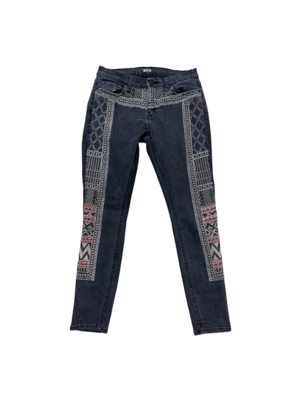 BDG Urban Outfitters Mid Rise Twig Ankle Jeans Embroidered 28W X 29 L